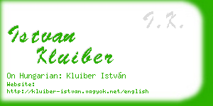 istvan kluiber business card
